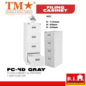 Do It Home TM  FC-4D Gray Filing Cabinet 4-Drawer