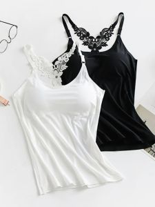 ปัก เซ็กซี่ กลับ สายคล้อง เสื้อกั๊กลายดอกไม้สวยงาม ดีไซน์ ฤดูร้อน ผู้หญิง เสื้อกล้าม เรียบหรู สไตล์เปลือย ทันสมัย อินเทรนด์