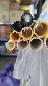 ท่อร้อยสายไฟ 11/23/43/8หุน 16202532 มิล สีขาว สีดำ และสีเหลือง ยาว 2.9 เมตร (แบ่ง3ท่อน)