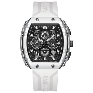 Đồng Hồ Thể Thao Nam Mark Fairwhale 5670 Máy Quartz Chức Năng Chronograph Thiết Kế Hình Thùng Chống Nước 3ATM Dây Đeo Silicon Thời Trang & Giản Dị
