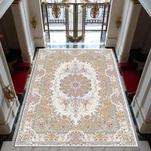 Thảm Polyester Thân Thiện Với Làn Da VIKAMA Bền Đẹp Dễ Dàng Vệ Sinh Phong Cách Retro Ba Tư Thảm Bên Phòng Ngủ Cho Phòng Khách Trang Trí Nhà Cửa