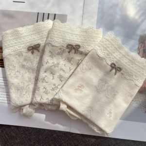 Quần Lót Tam Giác Cotton Kháng Khuẩn Cạp Vừa Cho Bé Gái Quần Lót Cotton Nguyên Chất Dài Vừa Phải Quần Lót Ren Viền Cho Bé Gái