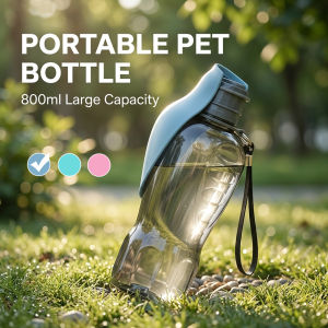 Foldable Large Pet Water Bottle 800ml Leakproof Portable Water Dispenser for Small Dogs Cats Outdoor Walking Puppy Drinking Bowl
