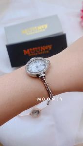 Mooney Jam Tangan Wanita Tali Rantai Serut Q5 Bulat Mini Diamond Jam Analog Elegant Quartz