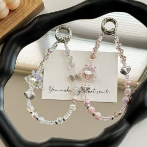 Clove Crown Crystal Mobile Phone Charm Short Classy Stylish Young Adult Heart Phone Case Pendant Vehicle Key Chain Tide