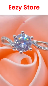Eternal Twist Brilliance Ring Cincin Pertunangan Cincin Boleh Laras Adjustable 1 Carat Mozambique Skin Friendly jewellery Ring