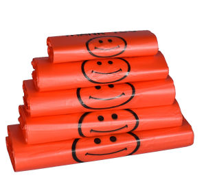 Túi Nhựa Dùng Một Lần Túi Mua Sắm Cầm Tay Màu Đỏ Mặt Cười Túi Đựng Đồ Túi Đựng Rác Túi Đựng Đồ Gia Dụng Túi Đựng Rác Dùng Một Lần