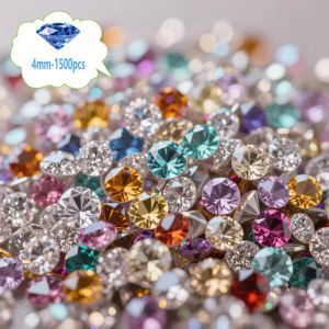 QIAO | 1500 Chiếc 4-6mm Acrylic Kim Cương Tinh Thể Đá Quý Cho Đám Cưới Trang Trí Bàn Tiệc Giáng Sinh Trang Sức Làm DIY Thanh Lịch Rời Hạt