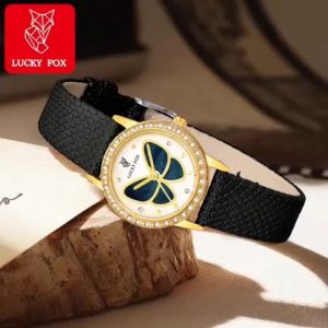 Luckyfox Jam Tangan Wanita Casual Elegant Leather Strap Movement Tahan Air (FREE BOX) COD
