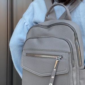 Ransel Multifungsi Retro Fashion Terbaru Ransel Kulit Kotak-Kotak Wanita Ransel Travel Kecil Wanita Tas Buku Untunk Anak Perempuan Tas Kantung Rnasel Kulit Sekolah Ransel Kuliah Ransel Jalan 2023