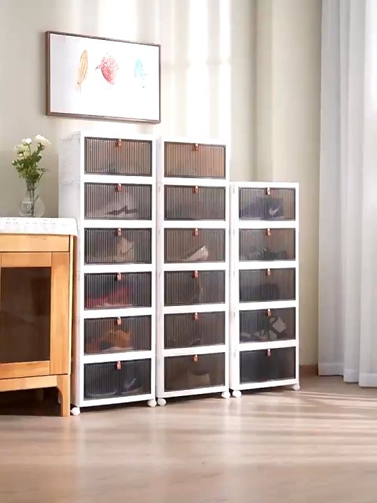 [3 Layer] [2 Size] Transparent Folding Rack Storage Box Cabinet Shelf ...