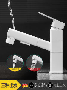 Copper Hot and Cold Pull-out Basin Faucet For Home Bathroom Inter-Platform Basin Washbasin Sink Mouthwash Faucet