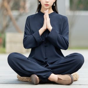 Taoist Robe Womens Clothing Chinese Style Zen Tea Gown Yoga Meditation Clothing Chinese Tai Chi Exercise Clothing Han Dynasty Tang Suit Outfit
