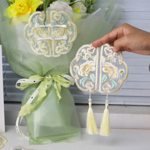 Famous Flower Bouquet Embroidered Cheongsam Button Fresh Flowers Decorative Bucket Tassel Hanging Ornament DIY Learning Kit