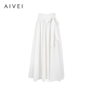 AIVEI | Elegant Commuter High Waist A Line White Long Dress Spring Summer