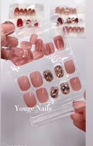 24 PCS Kuku Palsu Dan Lem /Fake Nail Art 3d /Stiker Kuku Tahan Air/box