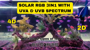 GEBO LED SOLAR LIGHT - Change 11 Colours Light - 2 Rows Lights - Use APP to change colour - Aquarium Light 水族馆灯 Lampu Akuarium