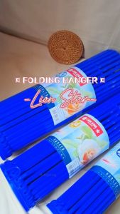 Baitun Jemuran Lipat Baju Bayi Lion Star Maxi GB-21 / Gantuangan Baju Hanger Plastik Lipat / Folding Hanger Pakaian Bayi 20 Sticks Biru Merah [20 Sticks]