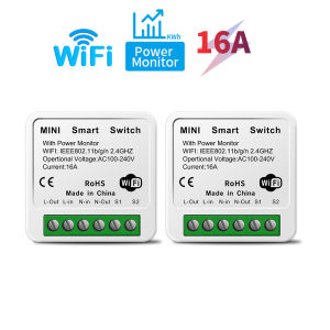 16A Tuya WiFi Smart Switch With Energy Monitoring Circuit Breaker Support Smart Life App Compatible with Alexa and Google Home