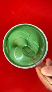 Sơn nhũ xanh cốm ánh kim HCC ngoại thất cao cấp và cọ vẽ hoa văn