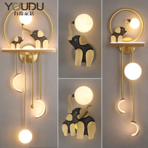 Nordic Minimalist Full Copper Wall Lamp Bedside Lamp Stairway Hallway Lighting Modern Bedroom Wall Light Living Room TV Background Light