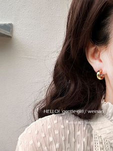 Minimalist Salt Series round Arc Mosquito Coil Tray Earrings Luxury Sensation Bone Earrings Fashionable Geometric Design for Women