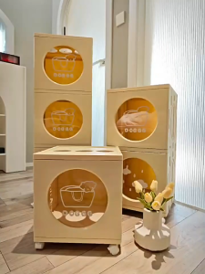 Foldable Plastic Storage Cabinet  Bedroom Living Room Plush Toy Display Box Stackable Storage Box Almari Plastik