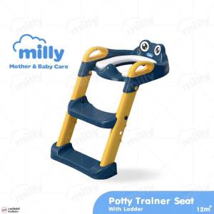 Milly บันไดชักโครกเด็ก พร้อมเบาะนุ่ม ที่รองชักโครกเด็ก ชักโครกเด็ก ฝารองชักโครกเด็ก เกรดพรีเมี่ยม