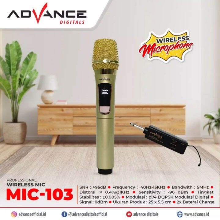 Microphone mic wireless tanpa kabel mikrofon karaoke original