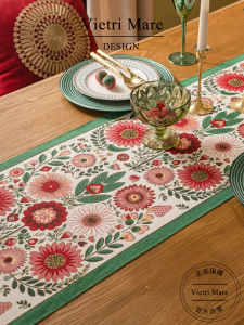 American Retro High-End Vietri Mare Tablecloth TV Stand Cover Cloth Dining Table Flag Mixed Fabric Country Style Home Textile