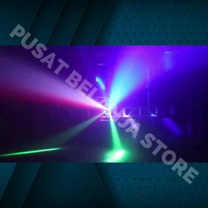 GVT Lampu sorot panggung bergerak sensor suara warna warni Proyektor RGB Disco 16 LED DMX512 120W