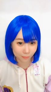 Ryuuta Wig Basic Cap Short Bob Biru 12 inch 30 cm