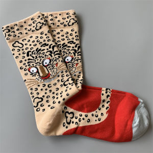New French Style Niche Style Oil Painting Artsy Color Happy Socks Mid-High Tube Womens Cotton Mixed Calf Fashion Socks