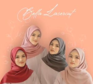 Hijab Bella Segiempat Laser Cut Warna Terlengkap   Jilbab Segi Empat polos laser warna telengkap
