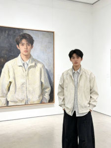 ZHUOCAN | Off-White Stand Collar Short Mens Jacket Waterproof