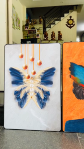 Tranh treo tường phong cách vintage tông nâu sang trọng cách điệu bộ 5 tấm trang tri decor