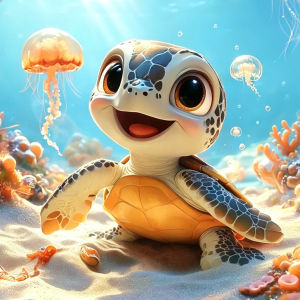 Huacan New Arrivals 2026 Diamond Painting Underwater Cartoon Turtle Diamond Embroidery Animal Art Handmade Gift