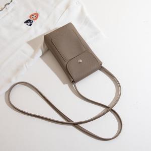 New 2025 Soft Leather Phone Bag Simple Retro Crossbody Mini Vertical Leisure Walking Small Bag  Style Pure Color PU Material