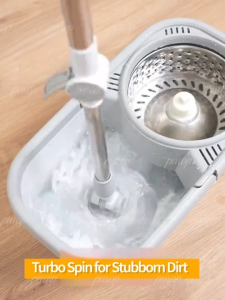 LifeStow Spin Mop With Spinner and Bucket Complete Set Stainless Steel Rod Thick Microfiber Mop Heavy Duty For PH Home