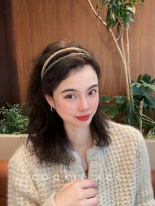 Cookie Winter Anti-Aging Simple Blue Green Black Woolen Hair Ties Womens Thin Headbands Fashionable Korean Style Hair Accessories