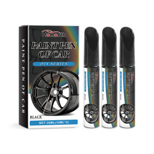 Black Car Wheel Scratch Repair Pen Alloy Rim Metal Chip Mark Remover Anti Rust Professional DIY Wheel Touch Up Repair Tool 3Pcs