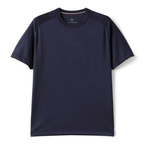 เสื้อยืดคอกลมแขนสั้นผ้าไหมพื้นฤดูร้อนสำหรับผู้ชาย ระบายอากาศได้ดี นุ่มสบาย ใส่ได้ทุกวัน เสื้อผ้าทำงานสไตล์ยูนิเซ็กซ์