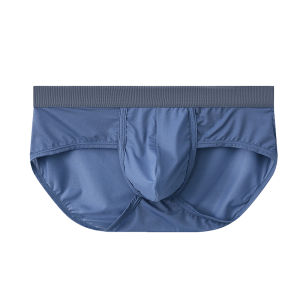 Men Low Waist Ultra-Thin Sheer Briefs Soft High Elastic Preppy Style Underpants Double Layer Antibacterial Bag Nude Feel Underwear