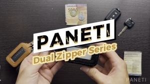 Gantungan Kunci Mobil Motor Remote Keyless Dual Zipper Dompet STNK Kulit Asli - PANETI