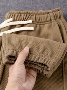 กางเกงลำลองชายขายาวทรงหลวม กางเกงขายาวทรงตรง กางเกงขายาวลำลอง กางเกงขายาวทรงตรง ผ้าฝ้ายผสมโพลีเอสเตอร์ ทรงหลวม ดีไซน์ใหม่ ปี 2025