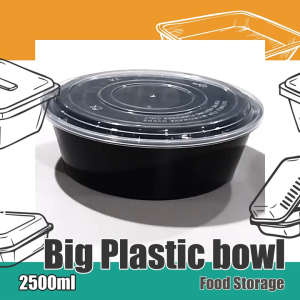 LuckyRich - Big Plastic Bowl 30pcs 2500ml with tight lid cover - Big bowl Food storage