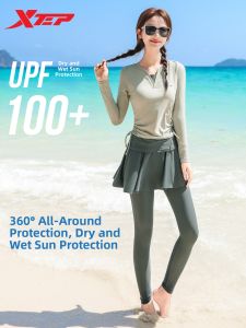 XTEP | Slim Long Sleeve and Pant Two-Piece Swimsuit for Surfing and Diving