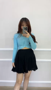 SV 6771 - Crochet Crop Top | Silvervogue | Atasan Rajut Pakaian Kasual Wanita