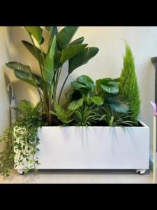 Rectangle Plant Pot Large Planter Box Flower Pot Box Large Simple Outdoor Garden Flower Bed with Wheels Planter Box花盆