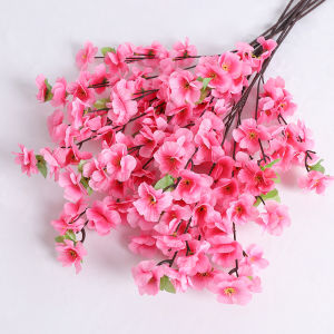1/3Pcs Peach Blossom Artificial Flowers Bouquet Silk Fake Flowers for Home Decor Garden Wedding Decoration Outdoor Vase Ornament